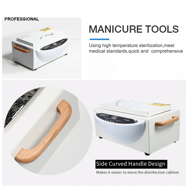 High Temperature Nail Sterilizer Sanitizing Box With LCD Screen For Salon Tweezers Scissors Manicure Nail Disinfection