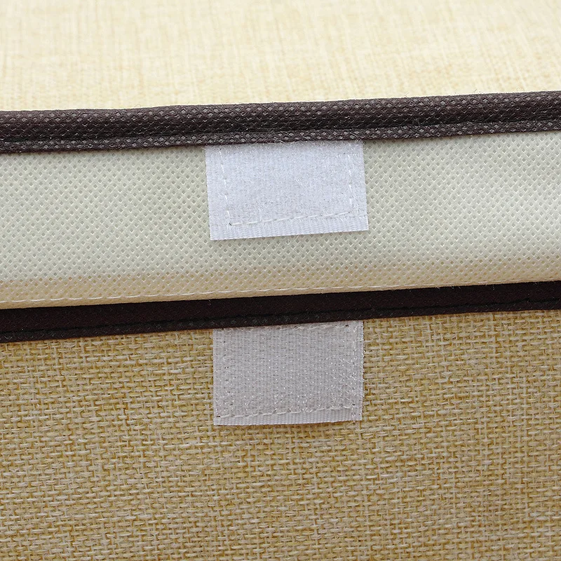 Cotton Linen Foldable Clothes Storage Box with Lid Non-woven Fabric Storage Box Flax Finishing Box Wholesale