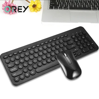 

2.4G Wireless Silent Mouse Keyboard Combo Round Button Keyboard Gaming Mouse For Macbook Lenovo HP Dell Laptop PC Gamer Computer