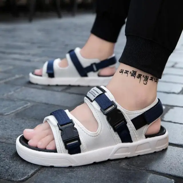 

National Step Summer Men's Sandals Breathable Beach Mens Flat Sandals Eva Leather Male Flat Sandals