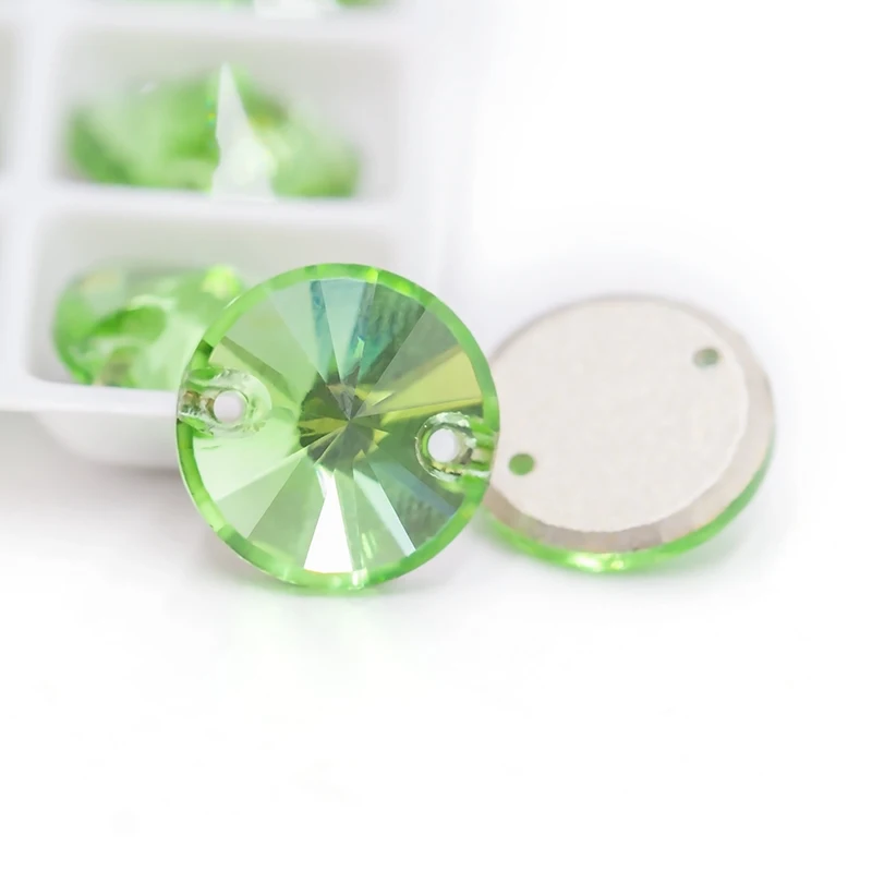 

New style K9 glass round Flat Back Rhinestones applique Rivoli Crystal Sew for craft clothing Decoration / jewelry hand making