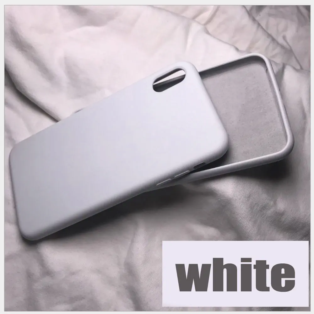 Официальный Стильный силиконовый чехол для iPhone 7/8 6S Plus 5s/SE/X/XS MAX/XR милые яркие цвета, Простые Модные чехлы для телефонов - Цвет: white