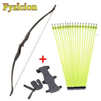 

Hunting Archery 30lbs/40lbs Right hand&left hand Recurve bow with Yellow Shafts Carbon Arrow Bolts DIY Archery Accessories