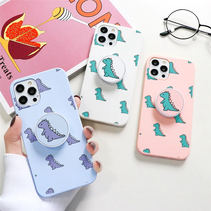 Чехол с держателем-динозавром для Xiaomi Redmi Note 8 8T 9 Pro S 5 6 7 9A 9C Mi A2 A3 SE 9T 10 10T Lite Poco X3 NFC |