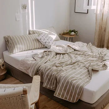 

camel stripes wash cotton soft bedspread coverlet/bed cover,also good use as summer blanket 145x195/175x195/195*225cm