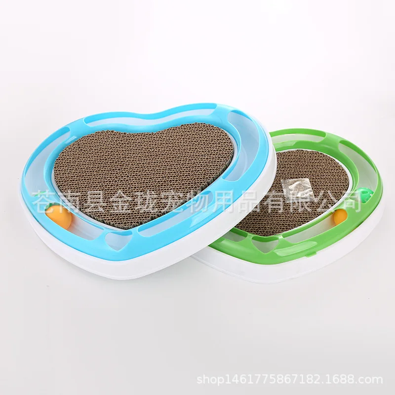 

Pet Cat Toy Love Shaped Cat Corrugated Paper Amusement Dribbling Tinkie BAII