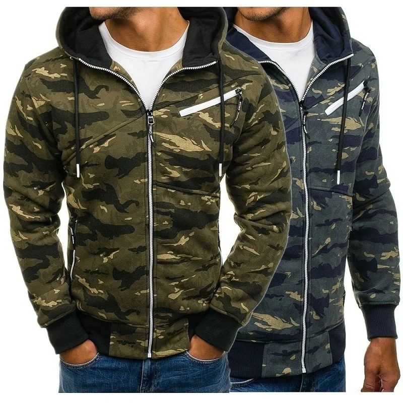 

ZOGAA Autumn Mens Military Camouflage Jacket Army Tactical Clothing Male Windbreaker Zipper Polyester Men Hoodie Jacket Coat