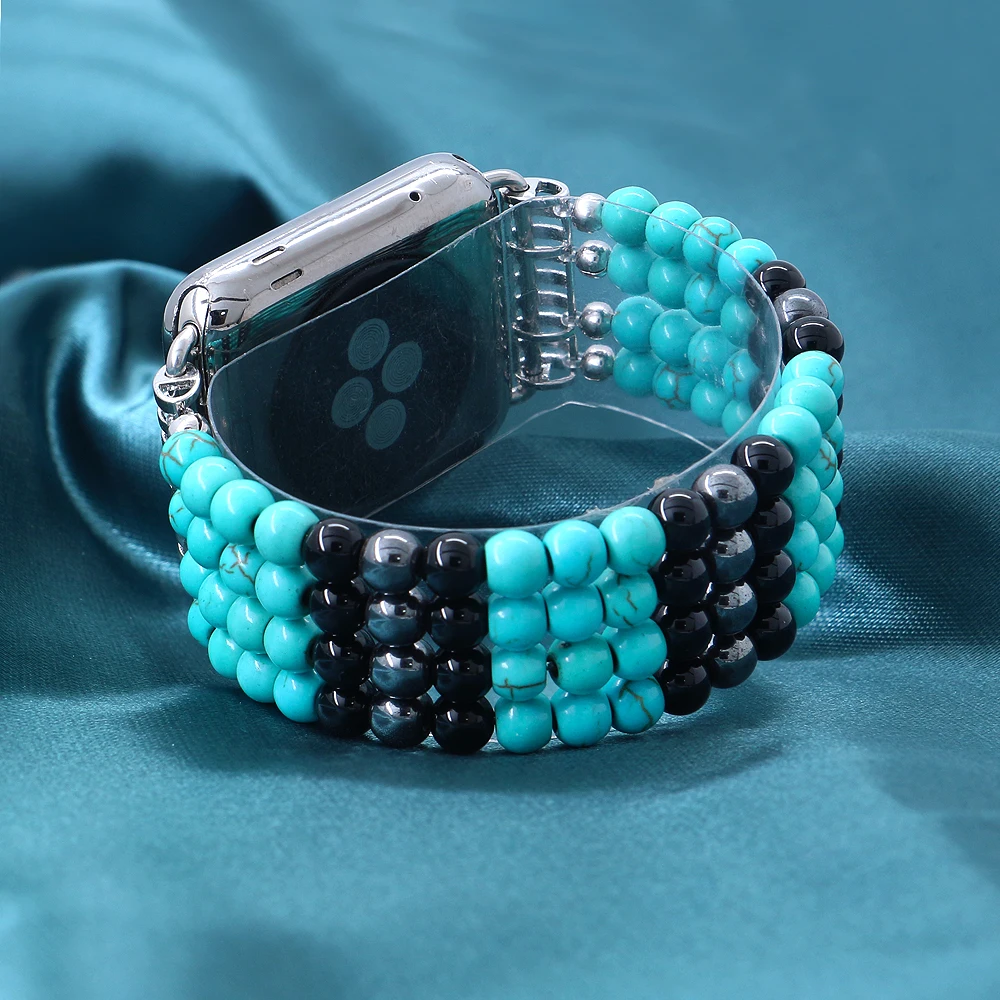 Ремешок для часов Lureen эластичный с бирюзовым камнем Apple Watch 38 мм 42 ремешок iWatch