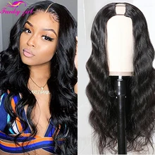 

FG Body Wave U Part Wig Non-Lace Glueless Peruvian Remy Human Hair Wigs For Black Woman 150% density Middle Flawless Upart Wigs