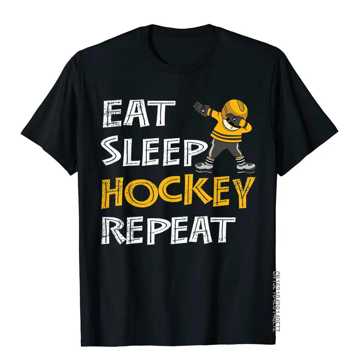 Eat Sleep Hockey Repeat Tshirt Dabbing Player Gift Boys Kids T-Shirt__B6542black
