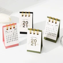 2021 Desk Calendar Small Simple Mini Coil Calendars Loose Leaf School Office Supplies Decoration Calender Gifts(China)