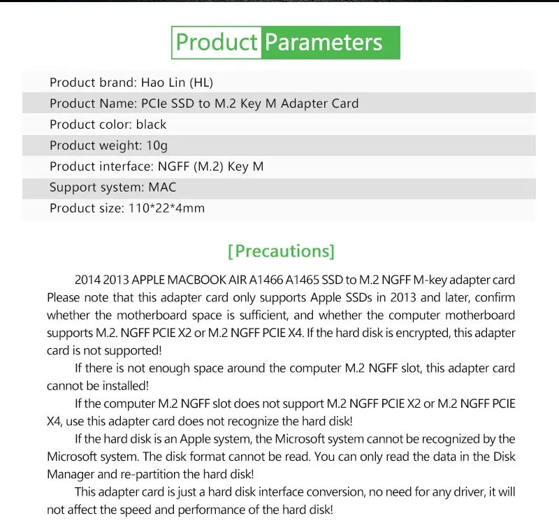 M.2 адаптер PCIe SSD на M.2 ключ M адаптер карты для 2013 MacBook Air Pro retina M.2 SSD конвертер на NGFF M2