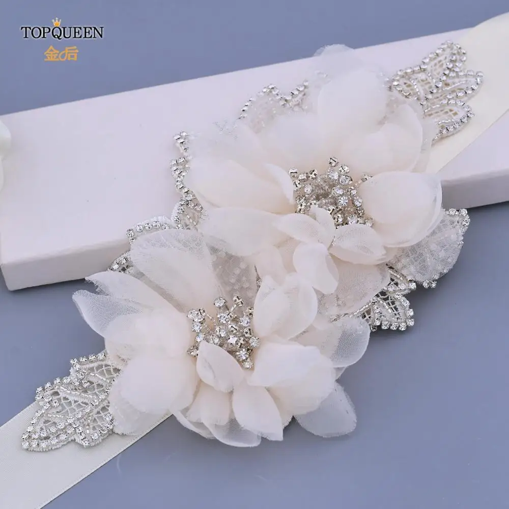 TOPQUEEN S494 ремни свадебного платья бисерный пояс с цветами для девушки формальный