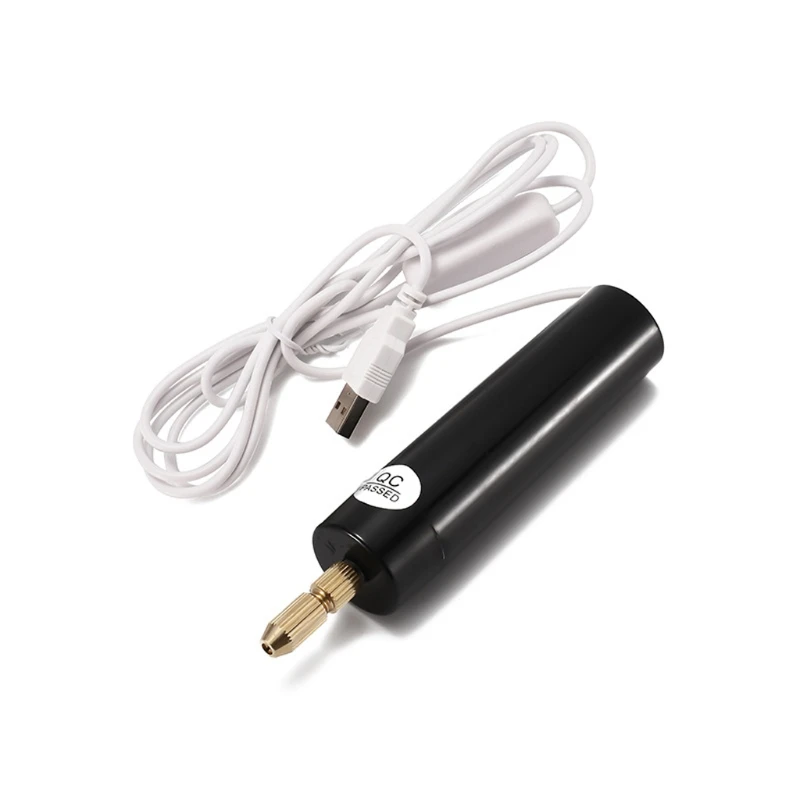 미니 전기 드릴 핸드 헬드 드릴 비트 키트, 에폭시 수지 보석 만들기 나무 공예 도구 5V USB 플러그 스크루 드라이버 도구 키트