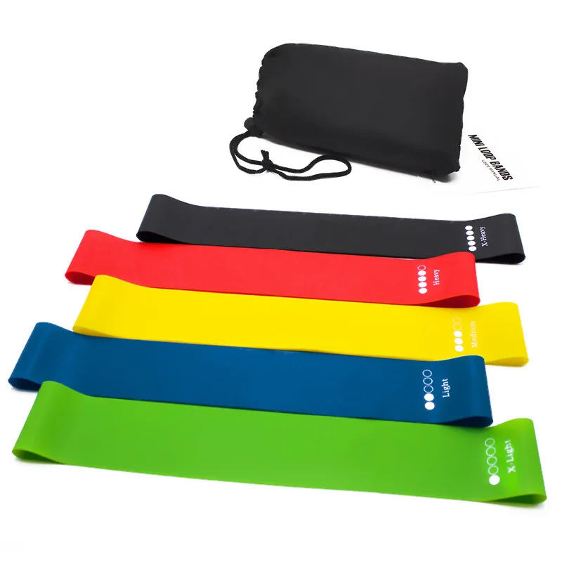 Bandas de goma de resistencia para Yoga, 5 colores, para Fitness, Pilates, a x-heavy x-light, entrenamiento deportivo, elástico de entrenamiento, Fitness