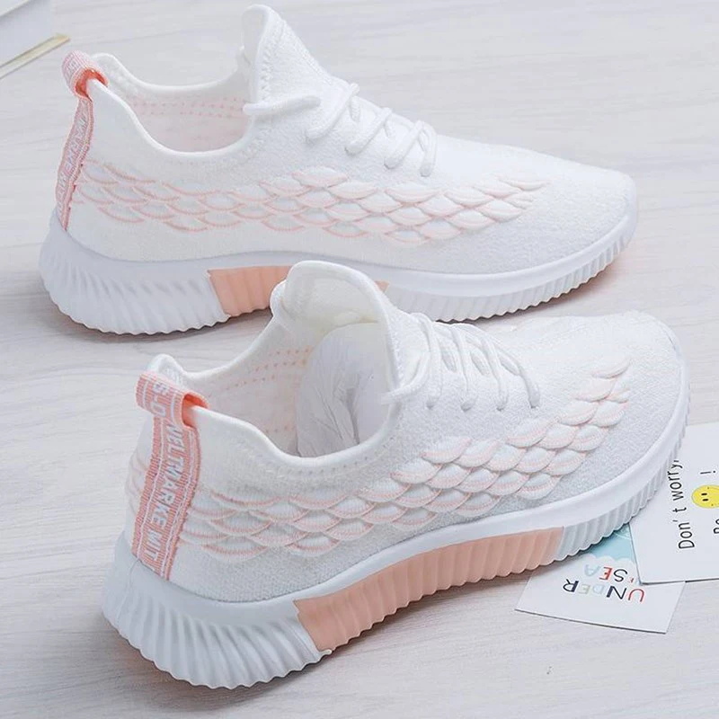 2021 Spring and Autumn Sports Shoes Casual Women's Shoes Breathable Mesh Comfortable Lightweight Soft-soled Running Net Shoes