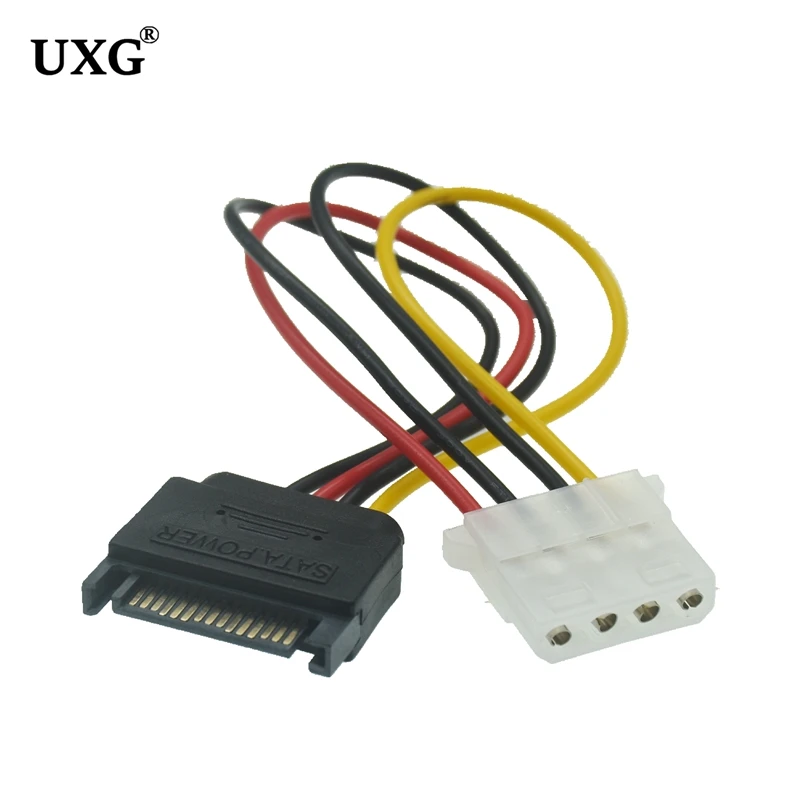 PC Computer 4Pin IDE Molex Weibliche zu 15Pin SATA Männlichen F/M Adapter Power Kabel 20cm 18AWG