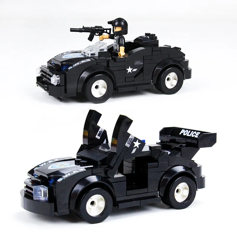 

Wholesale Wma Educational Toy Model Combination Inserted Building Blocks Figurine Swat Sports Car Police Car