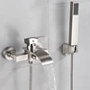 Matte Black Bathtub Faucet Waterfall Shower Faucet Wall Mounted Hot Cold Water Mixer For Bathroom Chrome Bath Shower Faucet 5