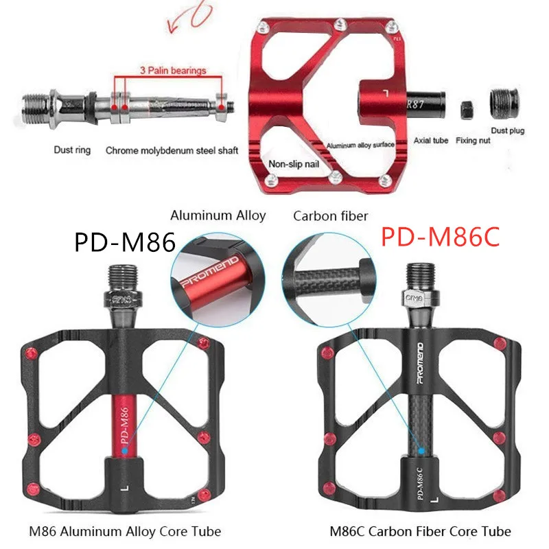 Mtb quick release Педали Дорожный велосипед педали ультра-светильник горный велосипед MTB педали из углеродного волокна 3 подшипники pedale vtt