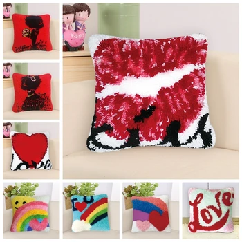 

LOVE Smyrna Latch Hook Kits Diy Knooppakket Klink Haak Kleed Bloemen Pillow Embroidery Do It Yourself Gift Foamiran For Flowers