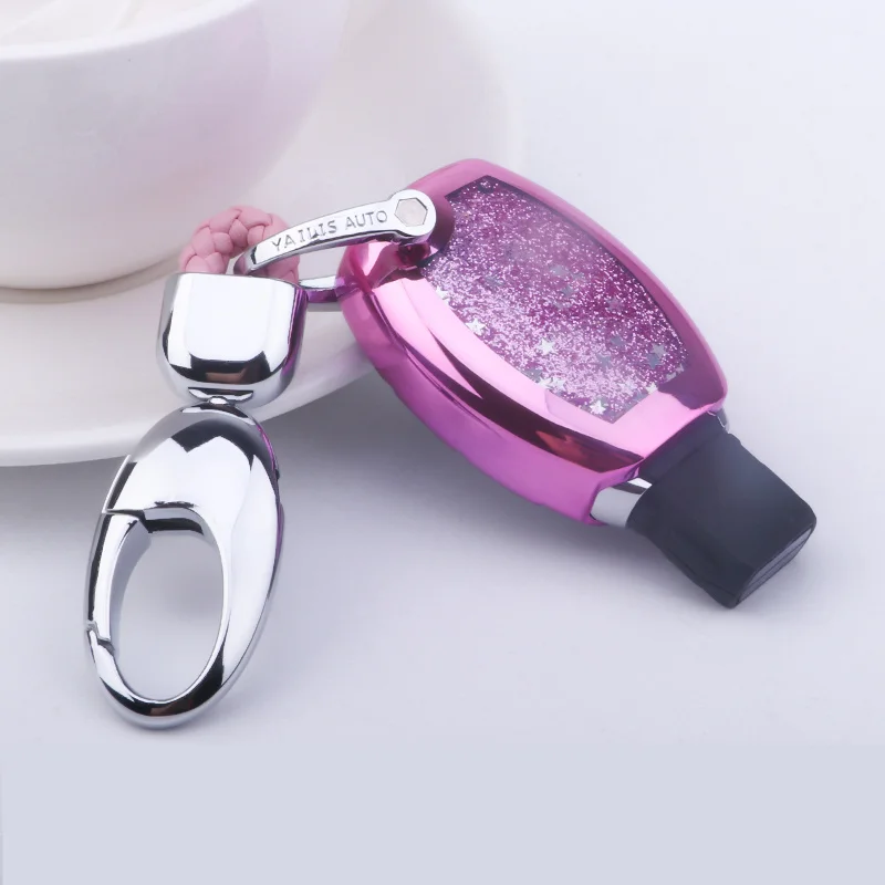 

2019 TPU Quicksand Car Key Case For Benz C-class GLA GLC GLK E-class E200L E300L Fashion Collocation Crystal Keyring