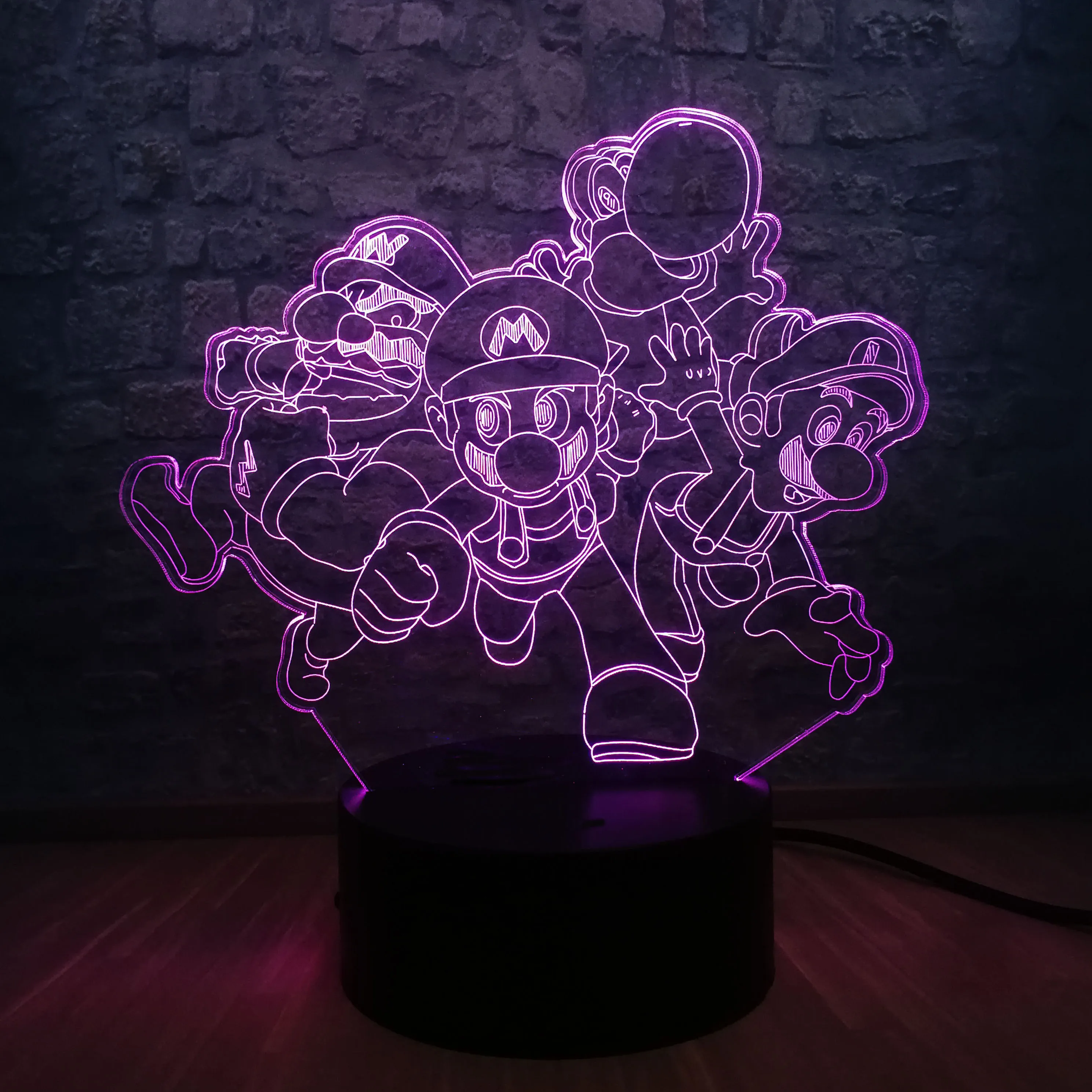 Классический мультфильм игра 3D светодиодный светильник 7 цветов сенсорный переключатель Настольный светильник лава лампа вентиляторы Новинка Рождественский светильник ing подарок Марио Pac-Man - Испускаемый цвет: 3