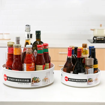 

Rotating Storage Tray Safe Multifunctional Non-Slip Kitchen Seasoning Box Cosmetic Storage Tray Desktop Organizer Drop Shipping