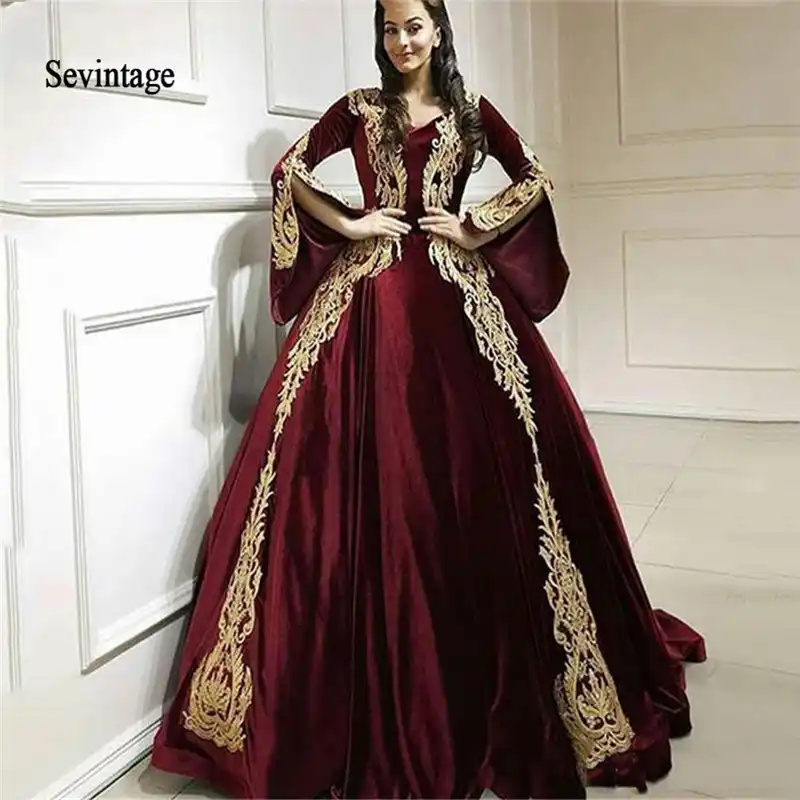 burgundy and gold plus size dress