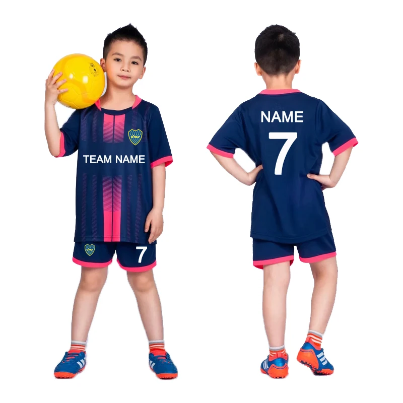 

2019 Football Uniforms For Kid Boys and Girls Children Custom Football sets Soccer Clothes Tracksuit Short Sleeve Jersey Shorts