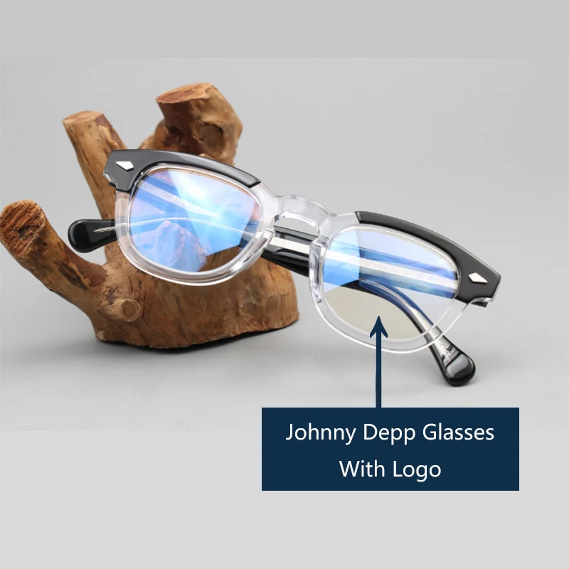 

Johnny Depp Eyeglasses Optical Glasses Frame Men Women Acetate Eyeglasses Frame Retro Brand With Logo Top Quality 313