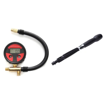 

Digital Tyre Tire Pressure Gauge 200PSI & Car Washer Adjustable Jet Lance with 3 Jet Nozzles for Karcher K2 K3 K4 K5 K6
