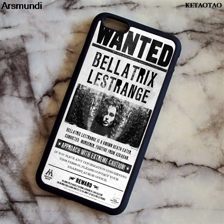 KETAOTAO Bellatrix Lestrange Wanted Poster Phone Cases for iPhone 4S 5C 5S 6 6S 7 8 X Case Soft TPU Rubber Silicone |