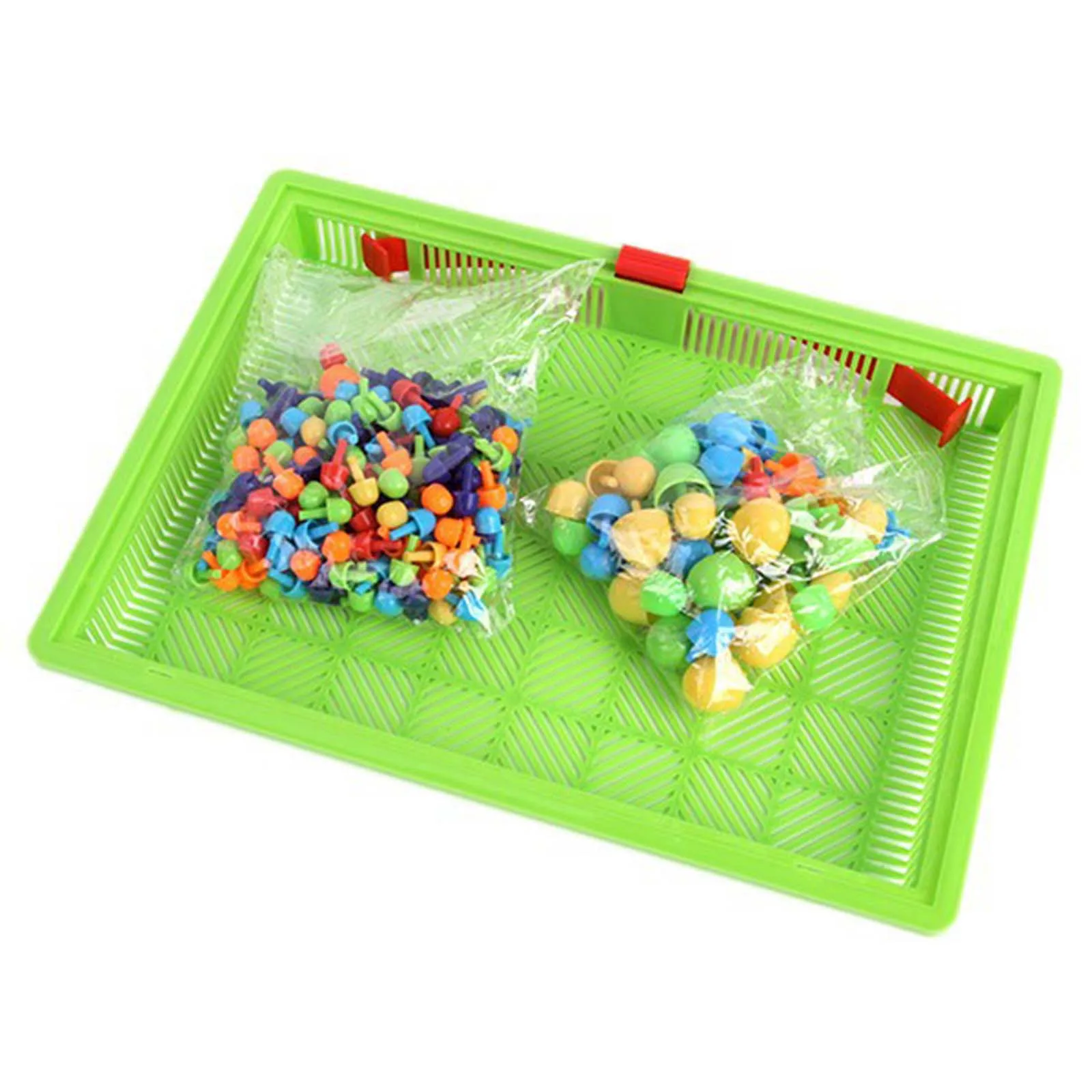 Flashboard Toys 296Pcs Nail Beads DIY Children 7 Color Durable Plastic Material Multi Colors