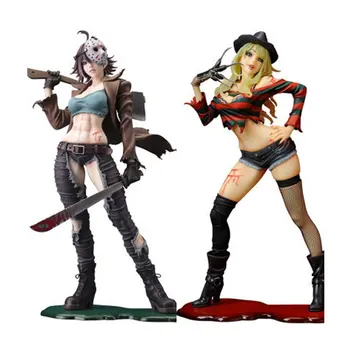 

1/7 Scale 23cm Sexy Grils Freddy Vs. Jason PVC Action Figure Female Version horror bishoujo Collection Model Toys Gift
