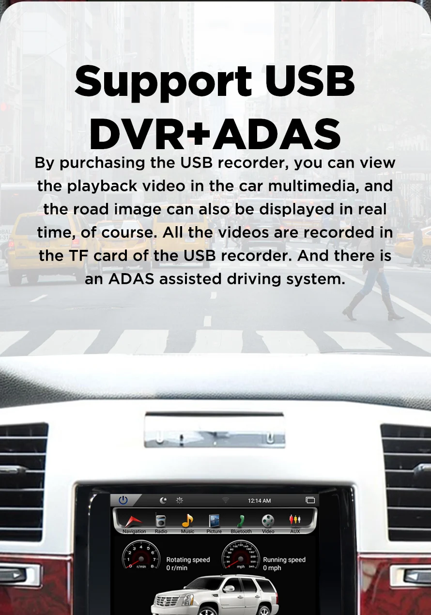 Sale Vertical Screen 10.4" Quad Core Tesla 1024*768 Android Car DVD GPS Navigation Radio Audio Player for Cadillac Escalade RAM 2GB 9
