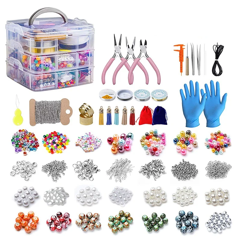 2456 Pieces Of Jewelry Making Kit, Jewelry Making Tool Kit With Jewelry  Beads, Jewelry Pliers, Beaded Thread, Storage Box, Jewel - AliExpress