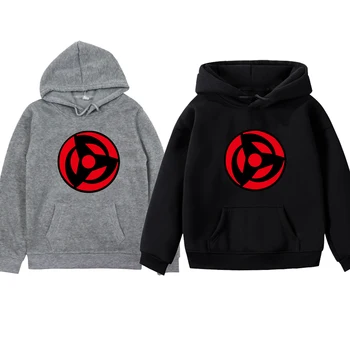 

Naruto Sharingan Velvet Hoodies for Boys Girls Clothes Children Cotton Pullover Slim Fit Velvet Hoodies Hooded Sportswear Tops