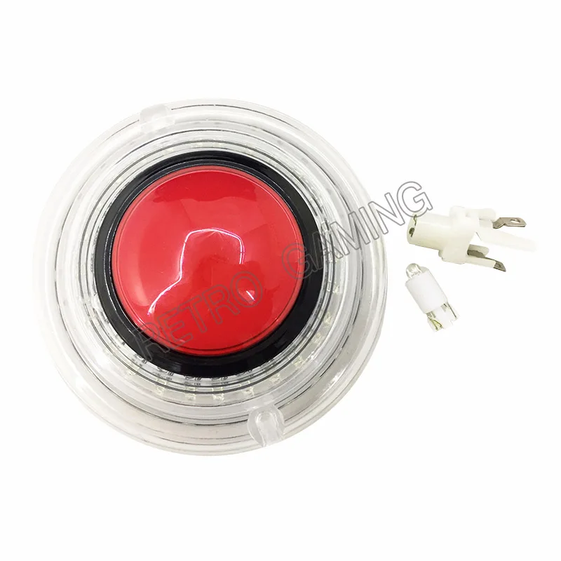10pcs Arcade Push Button 80mm Led illuminated Transparent Edge Colorful Flashing Buttons for Basketball/ Music/Toy Crane Machine