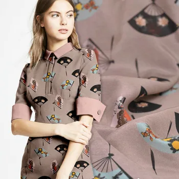 

140cm wide fan printed silk fabric meter China silk crepe de chine fabric 16mm shirt dress fabric wholesale silk cloth