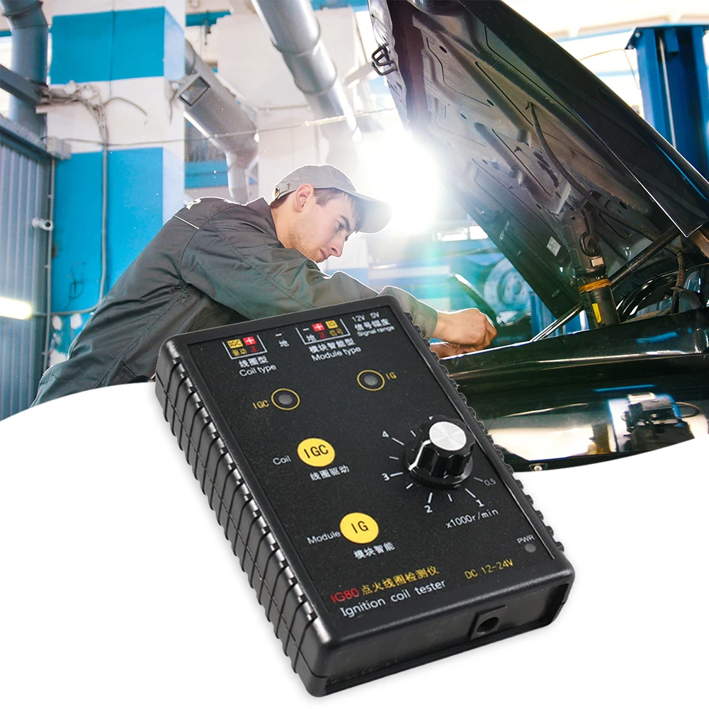 IG80 Automobile Ignition Coil Detector Vehicle Car Engine Ignition Coil Tester Car Repair Maintenance Vehicle Diagnostic Tool