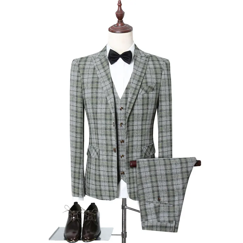 Классические мужские свадебные костюмы, тонкий дизайн, деловой банкетный костюм, мужской комплект из 3 предметов, размер s, m, l, XXXL, 4XL, 5XL, мужской костюм, куртка+ штаны+ жилет