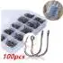 

100pcs/box High Quality Stainless steel Carp Fishing Bait Sharpened Ultrapoint Fish Hooks 10 Sizes can be choose