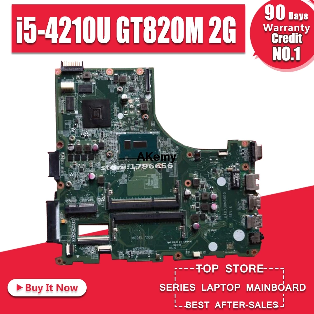 Для ACER E5-471 E5-471G V3-472 V3-472P Материнская плата ноутбука DA0ZQ0MB6E0 с i5-4210U GT820M 2G тесты работы