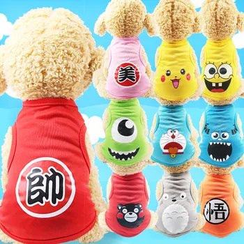 

New Pet Dog Clothes Small Dogs Summer Clothes for Chihuahua Puppy Clothing Shirt Cartoon Cat Dog Vest Dog Tshirt Pet Supplies