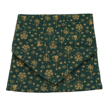 

Christmas Table Runner Green Table Mats Cotton Linen Christmas Jacquard Table Decoration for Festival Event Home Decoratio
