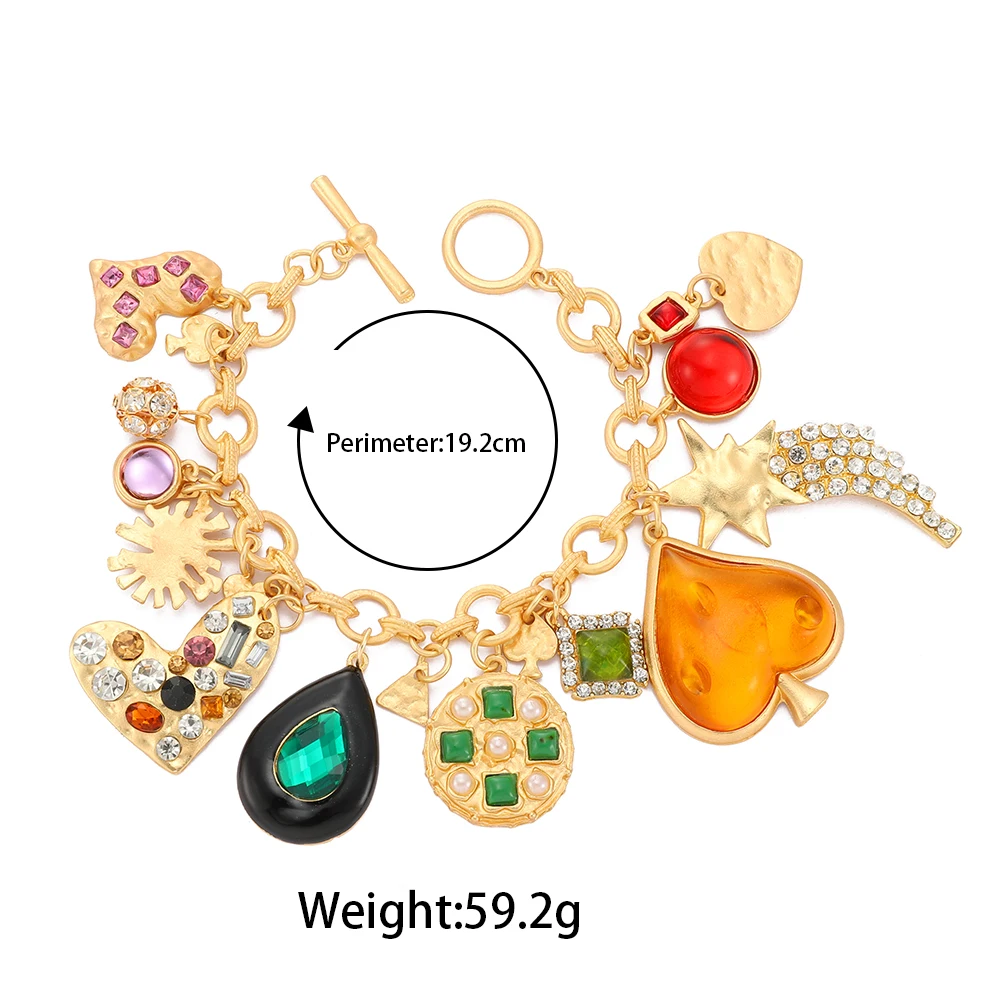 Bracelet Jewelry Friendship Bracelets For Women Girl Metal Heart Crystal Bracelet
