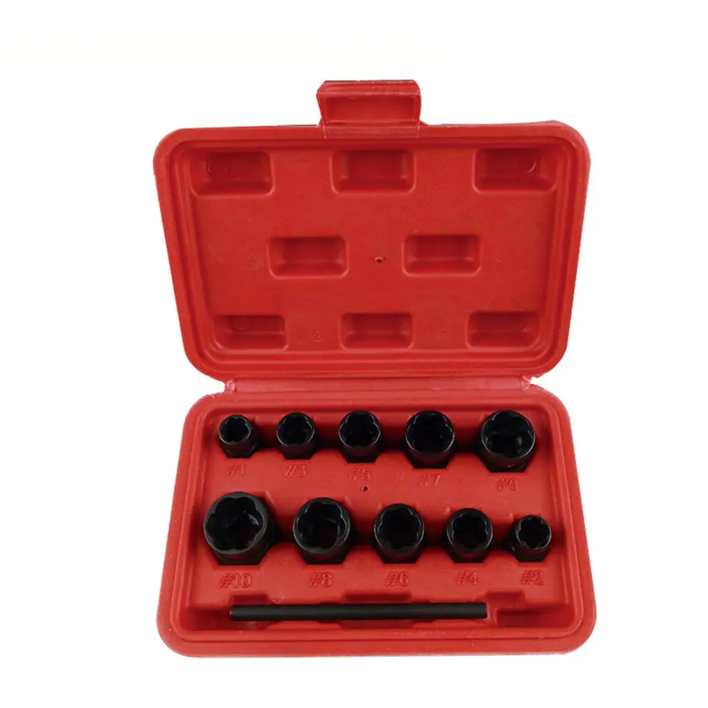 

11pcs Nut Extractors Damaged Bolts Nuts Screws Remover Extractor High Quality Multifunction High Section Removal Tools Set