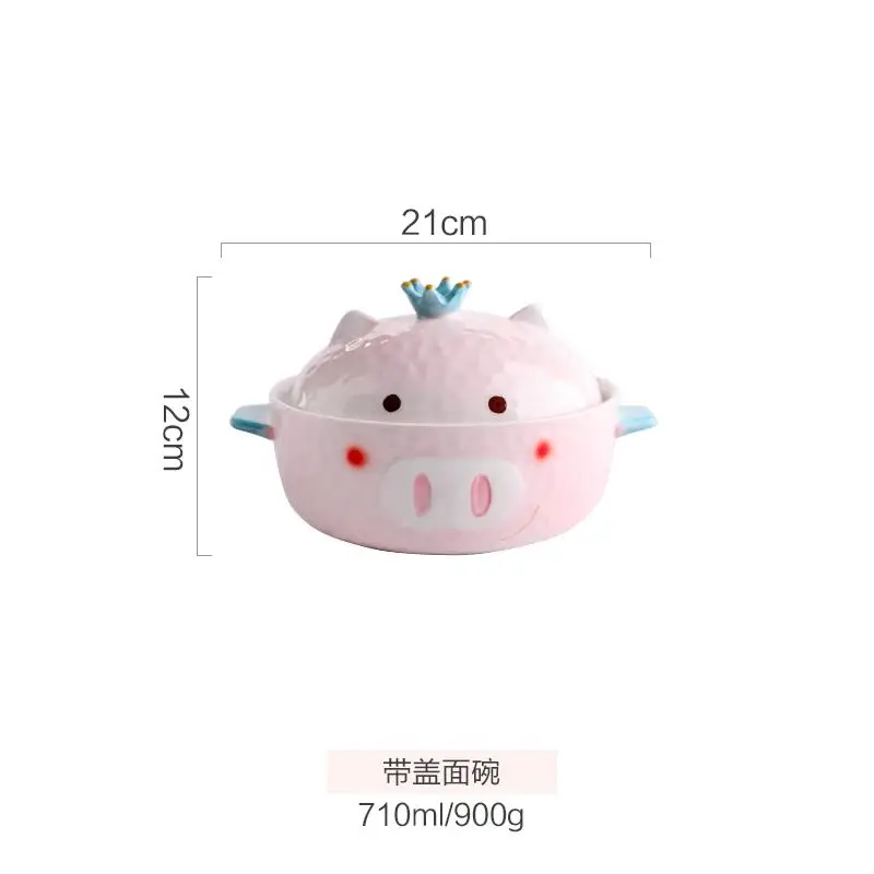 Поросенок лапша чаша с крышкой керамическая нордическая прекрасный дом Творческая личность кухня Ollas де Cocina Кастрюли кастрюля - Цвет: Noodle bowl W cover