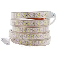 

276Leds/m 2835 LED Strip 220V Power Plug Three Row Waterproof LED Tape Ribbon Lights White/ Warm White Home Decoration Lighting
